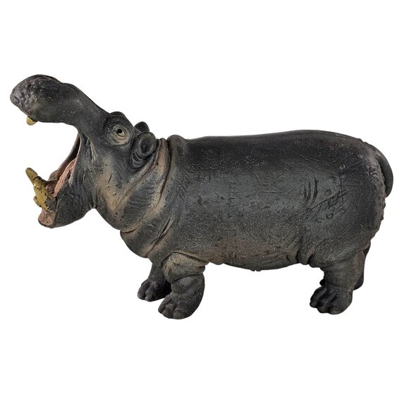 Schleich Hippopotamus Male #14132 Animal Figure Mouth Open Zoo Critter - Picture 1 of 8